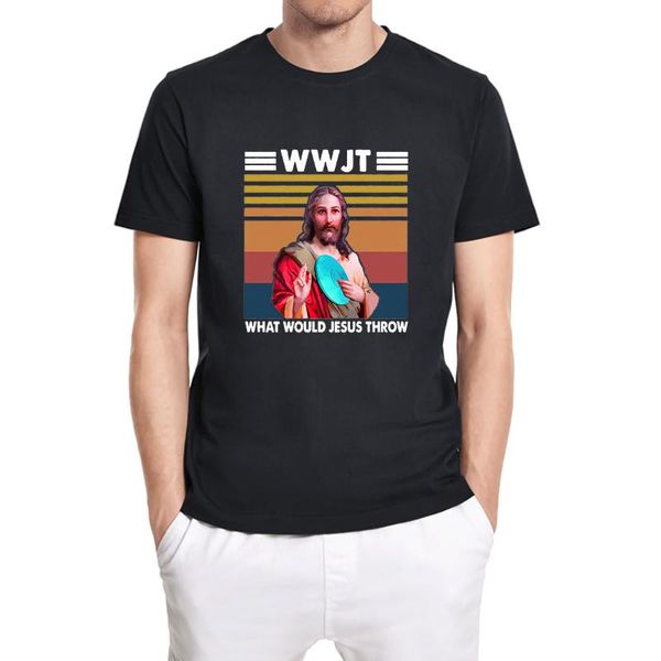 

men's t-shirts what would jesus throw wwjt funny christian gift vintage t-shirt summer men short sleeve t shirt harajuku oversize top, White;black