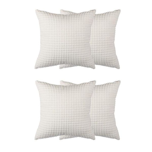 

pillow case pack of 4, corduroy soft solid christmas decorative square throw covers set cushion for sofa bedroom car
