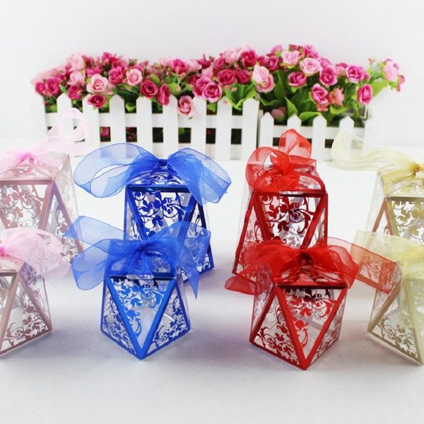 

gift wrap diamond shape laser cut hollow carriage favors gifts candy boxes with ribbon baby shower box wedding party supplies