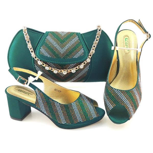 

dress shoes italian design decoration concise and bag for party nigerian fashion women set, Black