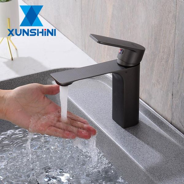 

bathroom sink faucets xunshini basin black mixer single handle hole brass faucet tap water torneira