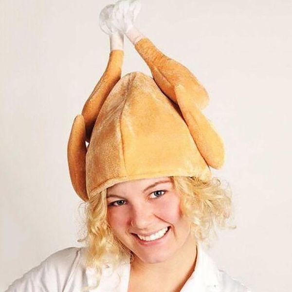 

beanies fancy roasted turkey hat thanksgiving skullies plush christmas dinner chef costume trot hats
