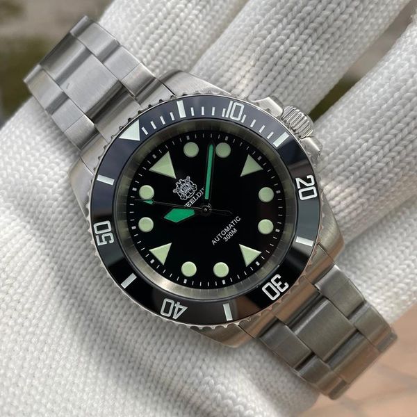 

wristwatches steeldive watch 41mm japan nh35 movement sapphire colorful hands stainless steel automatic mechanical watches men, Slivery;brown