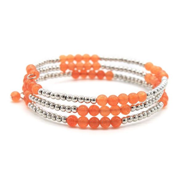 

tennis 4mm mini stone beads sliver balls warp handmade bracelet 3 layers for women wife christmas healing yoga gb032, Golden;silver