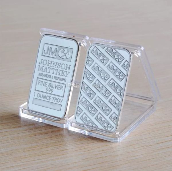 

5pcs/set american silver bar gift bank super jm johnson matthey morgan 1 oz silver plated no magnetic metal crafts