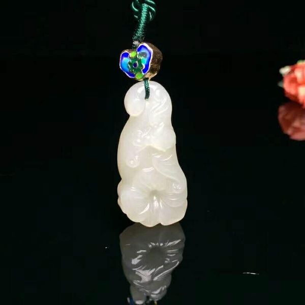 

lockets h6#exquisite hetian jade trumpet pendant, Silver