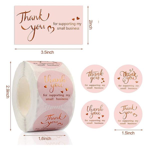 

greeting cards 50pcs thank you for supporting my small business card