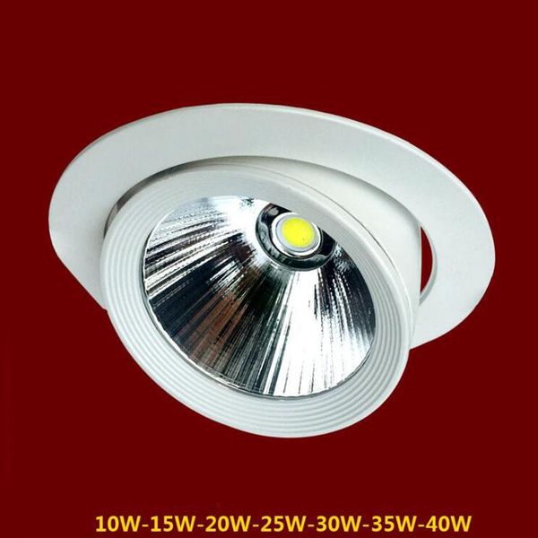 

downlights 60pcs/lot 10w 15w 20w ceiling downlight adjustable gimable rotation recessed led cob spot lamp ac85-265v