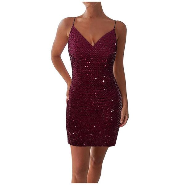 

deep v neck autumn silver sequined backless dress women off shoulder mini christmas party club strap dresses vestidos casual, Black;gray