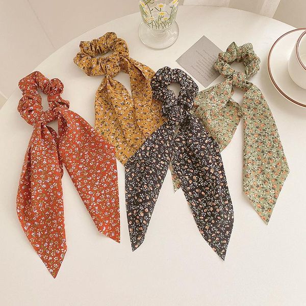 

hair clips & barrettes floral scrunchies satin silk bow elastic ties band holder scarf vintage accessories lb, Golden;silver