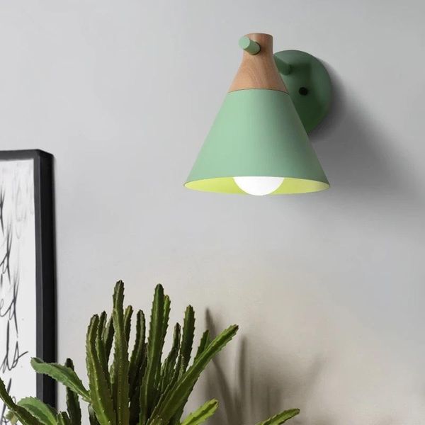 

wall lamp nordic solid wood bedroom lamps modern minimalist background lights living room aisle staircase balcony porch lighting