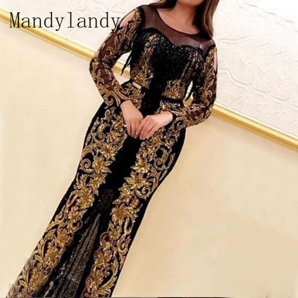 

casual dresses mandylandy women maxi dress gold bronzing elegant bodycon black o-neck high waist long sleeve sequined expandable, Black;gray
