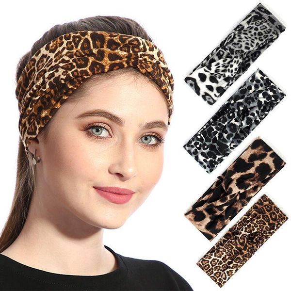 

style headband leopard print, cross pull band, wide-brimmed yoga headband1
