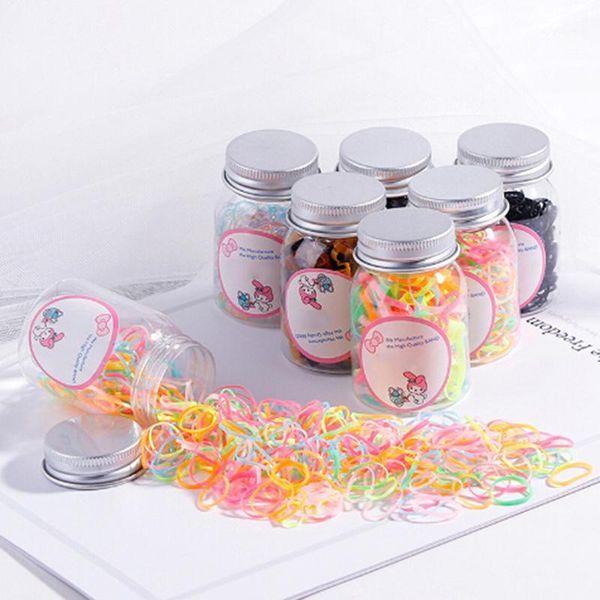 

pcs/200 pcs disposable elastic bands children girls ponytail holder hair accessories colorful ropes1, Slivery;white