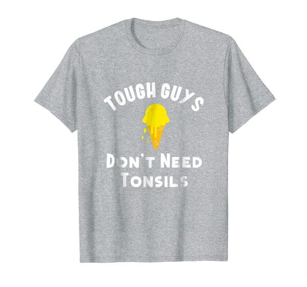 

funny tough guys don't need tonsils ice cream shirt, White;black
