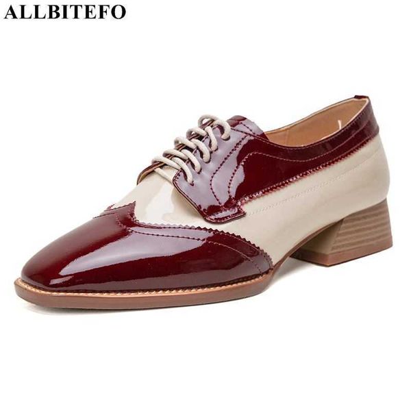 

allbitefo cross tied natural genuine leather women heels thick heel spring fashion women's high heel shoes high heels 210611, Black