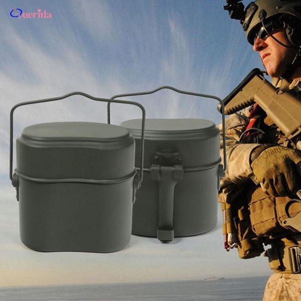 

dinnerware sets outdoor pure aluminum lunch box 1500ml bento container 3 in 1 large capacity camping travel portable cookware set