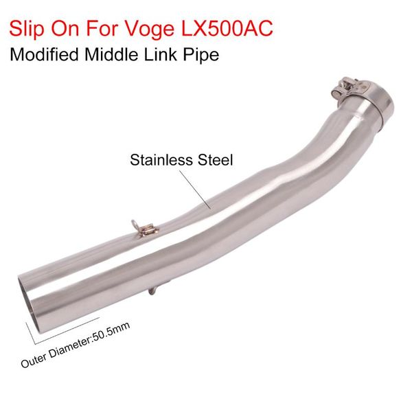 

motorcycle exhaust system escape modify middle tube link pipe connection 51mm muffler slip on for voge 500 lx500ac voge500 2021