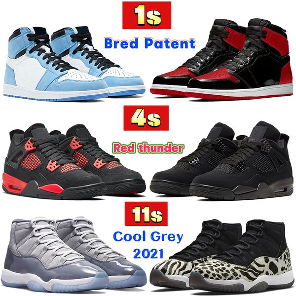 

1 2022 1s designer high basketball shoes bred patent dark mocha unc university blue 4 4s black cat red thunder bred 11 11s cool grey animal
