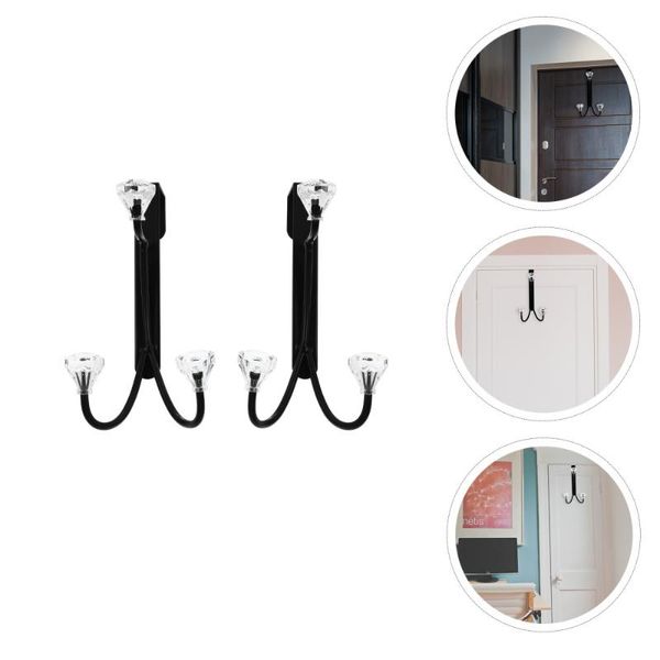 

hooks & rails 2pcs practical clothes bathroom hanging bedroom supplies (black)