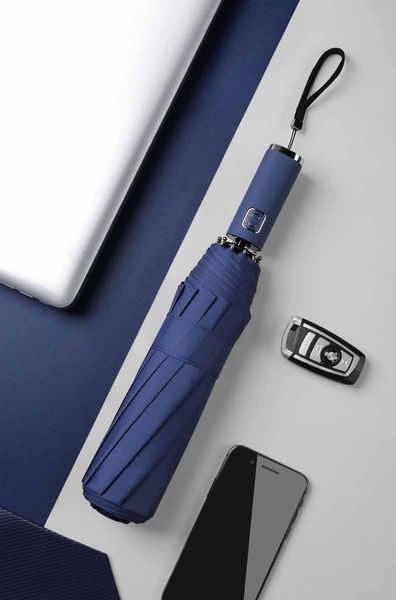 

umbrellas waterproof ten bone full automatic umbrella rain men 3 folding light and durable super strong women gift parasol