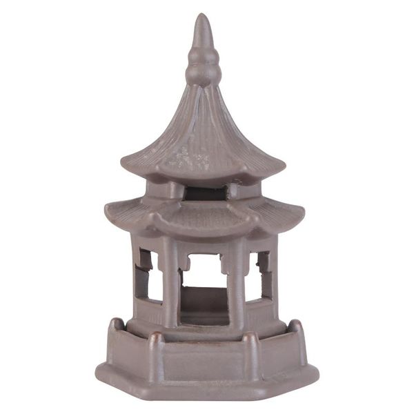 

decorative objects & figurines 1pc micro landscape adornment lifelike rockery pavilion yard decoration (coffee)
