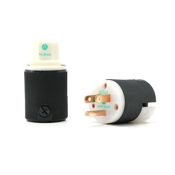 

smart power plugs pair hi-end hubbell hbl8215c red copper us version audio plug,hifi usa ac cord plug