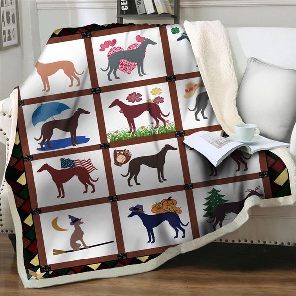 

blankets beddingoutlet cartoon dog printed throw thick bedspread sherpa fleece sofa bed soft flannel blanket bedding quilt cover