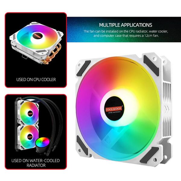 

fans & coolings pc case fan set 120mm pwm 4 pin argb addressable rgb household computer accessories for cpu water air cooler