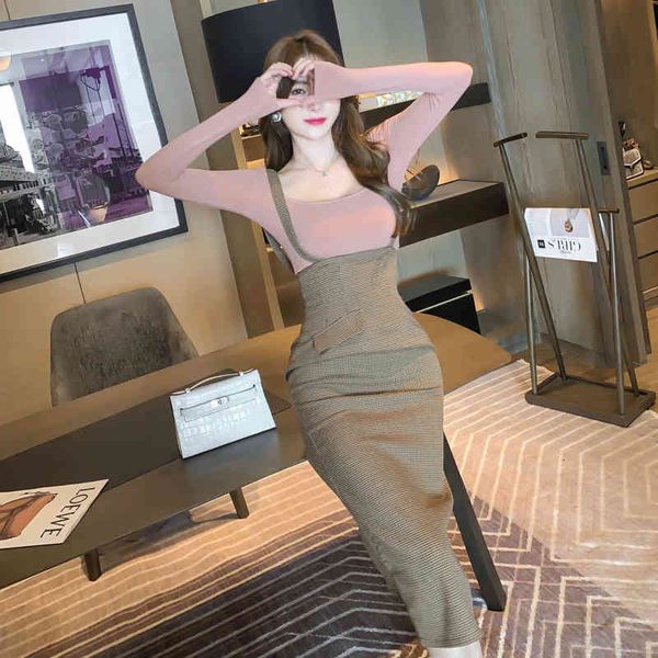 

arrival fashion fine spring feminine professional sweet shirt pink plaid girdle pencil skirt set two pieces, Black