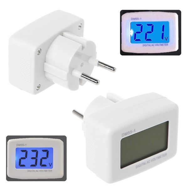 

dm55-1 i plug blue digital lcd display ac 85-260v voltage tester voltmeter 83xa
