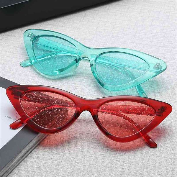 

small sunglasses women vintage cateye glasses frame tint shiny lens cat eye glasses shades uv400, White;black