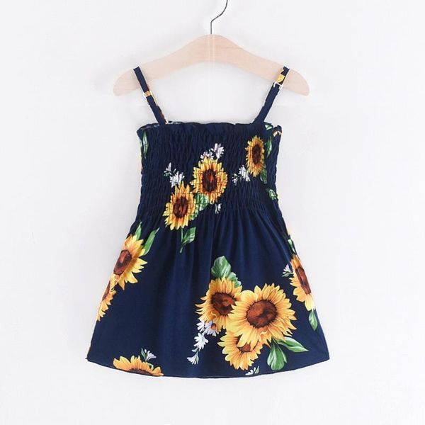 

girl's dresses summer 2021 girls sleeveless vestidos a-line print cotton children clothes baby girl princess dress drop, Red;yellow