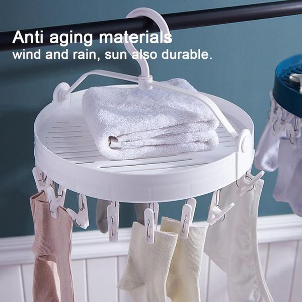 

hangers & racks round foldable clothespin rack socks underwear clothes clips hanger organizer home clothing storage