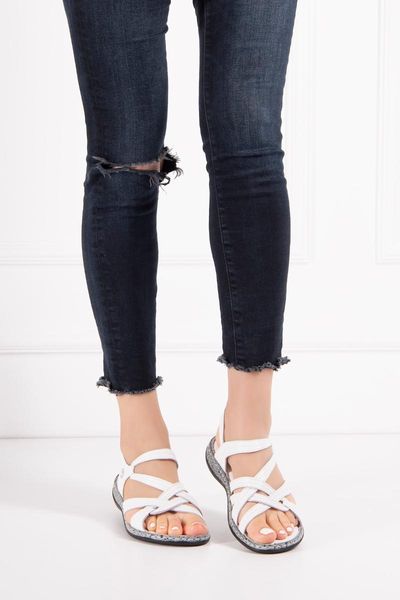 

sandals women's white genuine leather, Black