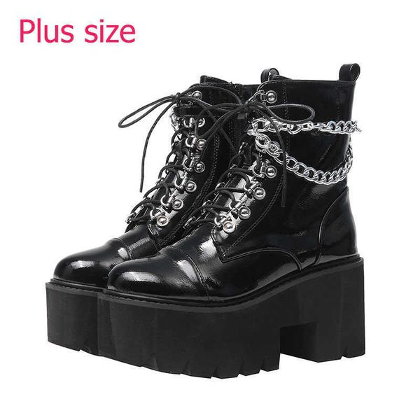 

demonia women boots lace up platform high heel ankle boots for shoes female autumn motorcycle black booties 210911