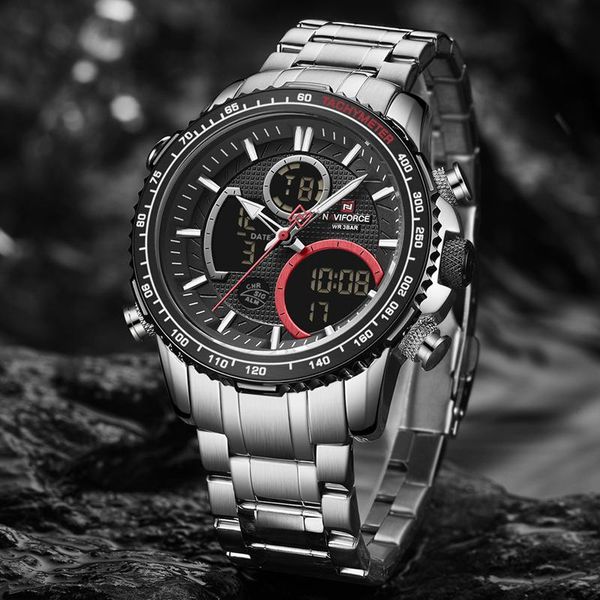 

luxury men watch analog sport quartz calendar military led digital male chronograph clock relogio masculino wristwatches, Slivery;brown