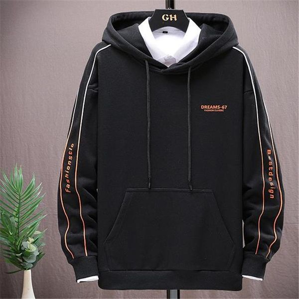 

men's hoodies & sweatshirts sweatshirt casual hip hop streetwear loose men fashion personality coat, Black