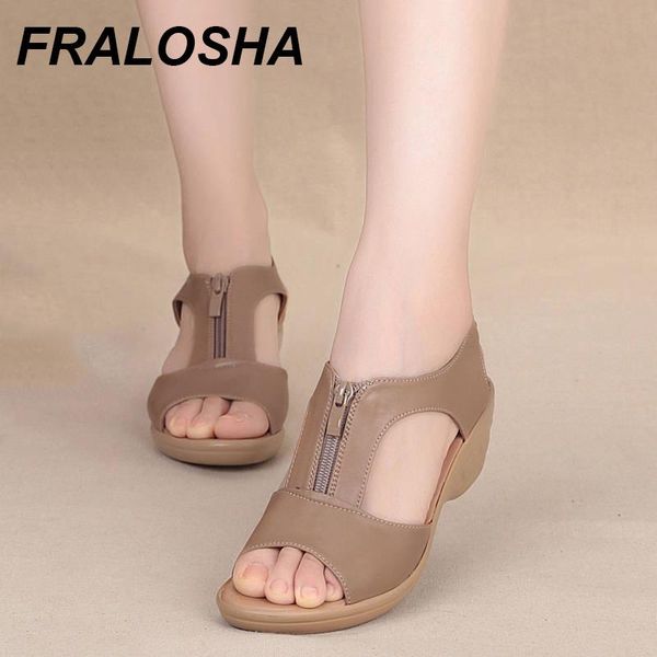 

women's wedges sandals gladiator zipper soft fish head women casual summer beach shoes, Black