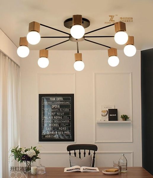 

ceiling lights modern metal wood fixture living room restaurant minimalist bedroom lamp