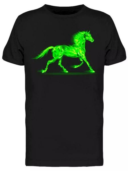 

Green Fire Horse Design Tee Men's -Image by Shutterstock, White;black