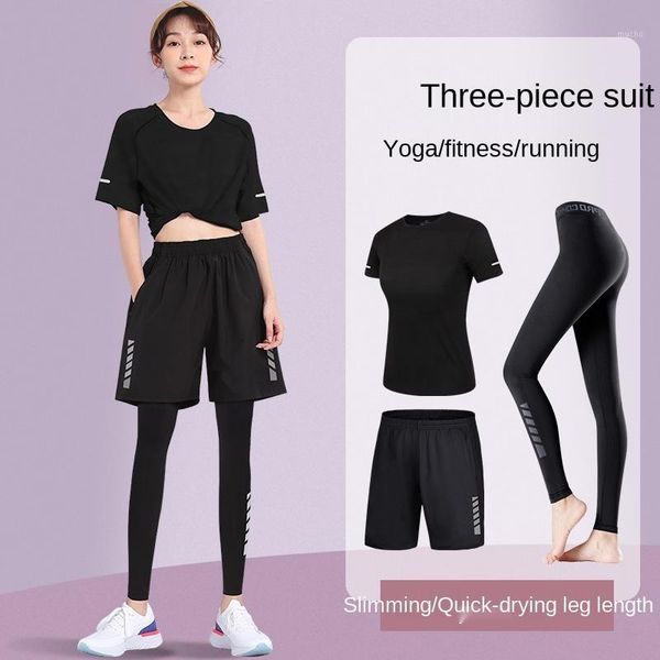 

yoga outfit fitness clothes women's loose quick drying large size fat mm short sleeve sportswear running suit summer