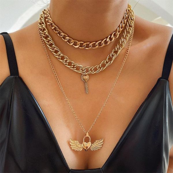 

punk cuban choker necklace collar statement hip hop big chunky personalized gold color thick chain women jewelry chains, Silver