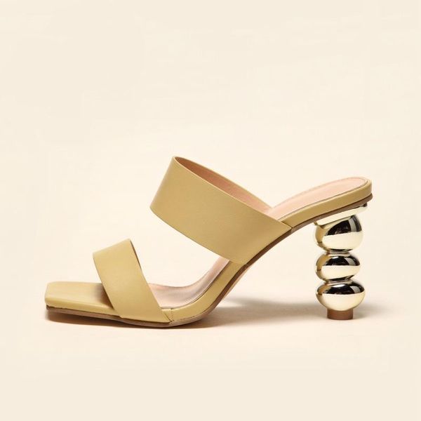

sandals summer fashion electroplating heel high heels women special-shaped gourd, Black