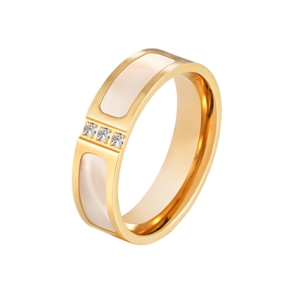 

cluster rings fashion crystal cz stainless steel for men women wedding engagement luxury shell ring jewelry gift, Golden;silver