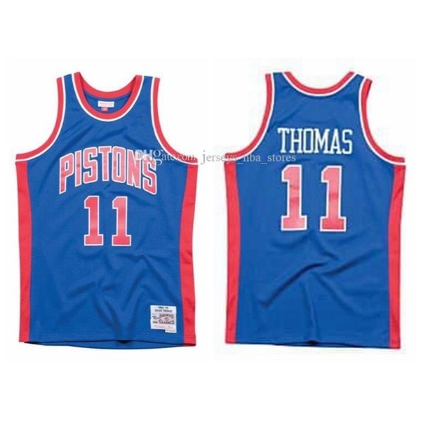 

Men\rDetroit\rPistons Isiah Thomas 11 Mitchell & Ness Teal Road 1988-89 Hardwoods Classics white Authentic Jersey 01, Color1