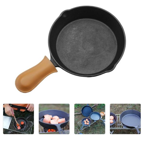 

pans 1pc cast iron skillet camping frying pan non stick kitchen cookware