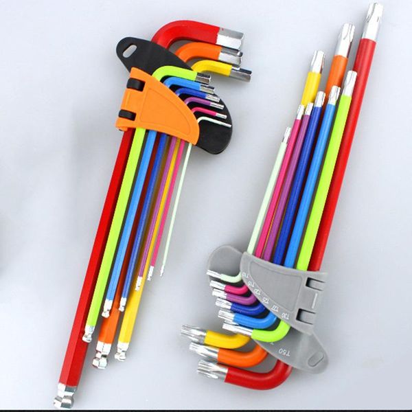 

professional hand tool sets 9pcs allen wrench hex key set folding high hardness car repair tools