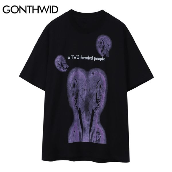 

t-shirts streetwear hip hop creative print punk rock gothic cotton tshirts harajuku short sleeve loose tees men 210602, White;black