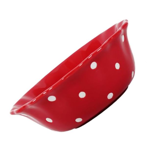 

bowls 1pc ceramic salad bowl exquisite dot pattern soup storage (red)
